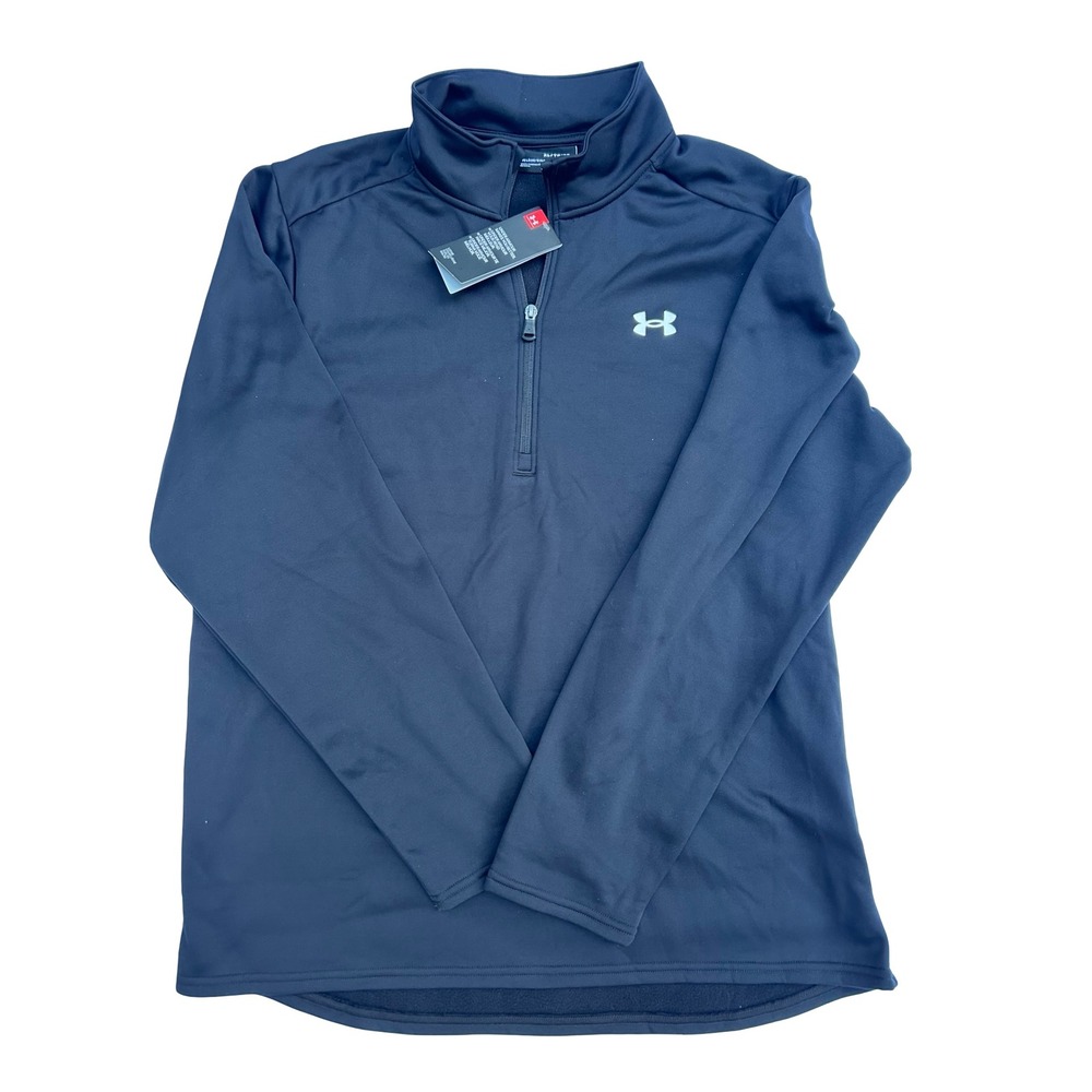Under Armour Mens XL Navy Blue Quarter Zip Fleece Pullover Loose Fit NWT